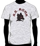 A.S. Roma Basic Logo Tee, Adult Medium - Ash Grey