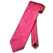 Vesuvio Napoli NeckTie Solid HOT PINK FUCHSIA Color Paisley Men's Neck Tie