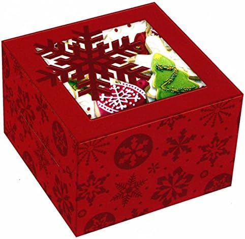 The Cookie Exchange - Windowed Square Treat Box 5 Pack (Snowflake)