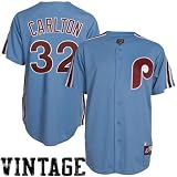 Majestic Steve Carlton Philadelphia Phillies Cooperstown Throwback Jersey - Light Blue (Large)