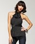 Cascade Ruffled Halter - BLACK (L)