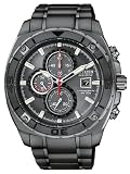 Black Stainless Steel Eco-Drive Chronograph Carbon Fiber Dial Accents
