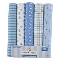 Luvable Friends 5-Pack Receiving Blankets - Blue