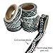 Crafty Rabbit Premium Washi Tape - Black and White - Set of 8 Decorative Paper Masking Tape Rolls