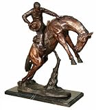 Bronco Twister After Russell Bronze Statue on Marble Base