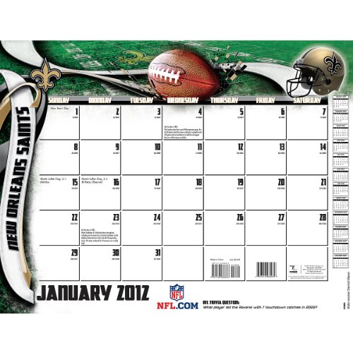 NFL New Orleans Saints 2012 22x17 Desk Calendar