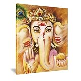 Serene Ganesh Head Painting Wall Canvas