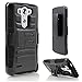 LG G3 Vigor case, StarShop™ LG G3 Vigor / LG G3 Mini / LG G3s Dual Layer Holster Case with Kickstand and Locking Belt Swivel Clip Black