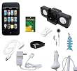 10 items Accessory Bundle Combo for Apple Ipod Touch 2nd Generation and 3rd Generation 8GB 16GB 32GB: Black Silicone Skin Case Cover, USB 2in1 Data Sync Cable, Car Charger, Wall / Travel / AC Adapter Charger, 3.5mm Stereo Headset, Belt Clip, Armband, Black Portable Foldable Speaker Dock, LCD Screen Protector and Light Blue Fishbond Style Keychain