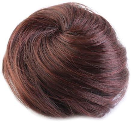 Smartbargain New Clip in Ponytail Bun Scrunchie Drawstring Hair Extension Synthetic Hairpiece (Burgundy)