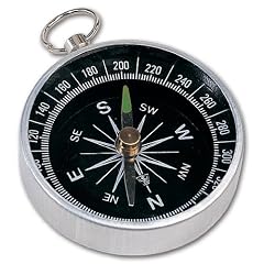 Kompass mit Ring zum Befestigen am Schl�ssel - Durchmesser ca. 4,4 cm - Aluminium