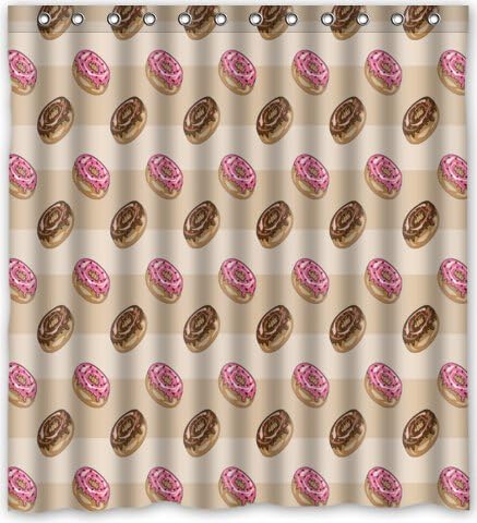 fond Donut Shower Curtain - Bathroom Shower Curtains Polyester Waterproof 66 Wide x 72 High