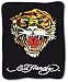 Ed Hardy Kuscheldecke Tiger Open Mouth schwarz