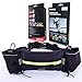 ROMIX Lumbar Running Belt With 2 Water Bottles Holder-Polyamide Lycra Unisex Runners Waist Pack with Safety Reflective Points