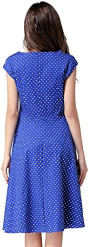 Totina Vintage 1950's Floral Spring Garden Party Picnic Dress Party Cocktail Dress XL Dots Blue