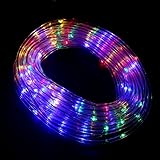 Hon&Guan ソーラーLED飾り 省エネ ロープライト 100個LED 2V ガーデンライト 防水仕様 イルミネーションライト クリスマスLED パーティー 12M