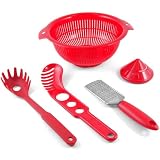 MyPlace Pasta Pack 5 Piece Pasta Preparation Set Red