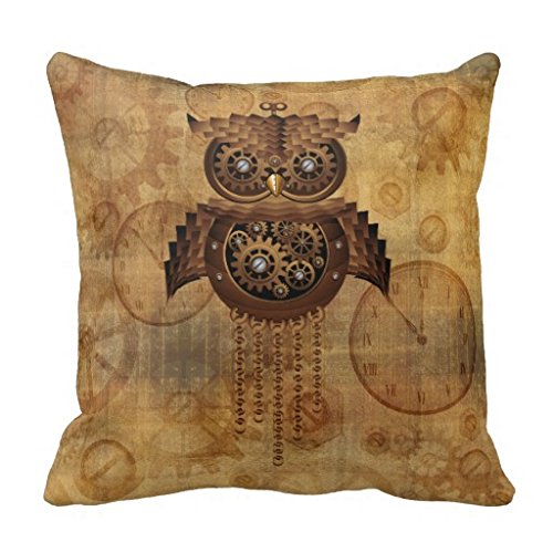 Steampunk Owl Vintage Style Pillow Case