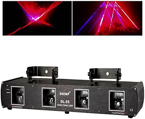 Shinp Stage Lighting Laser Light DL-55RP Purple Red Four Lens DMX512 7Channels Aluminum for DJ Club Disco Home Garden Xmas Christmas Birthday Party Effect