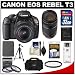 Canon EOS Rebel T3 12.2 MP Digital SLR Camera Body & EF-S 18-55mm IS II Lens with 75-300mm III Lens + 32GB Card + Battery + Case + Filter Set + Tripod + Cleaning & Accessory Kit