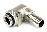 1/4 Thread Rotary Right Angle Barb Fitting for 3/8 ID Tubing : Silver