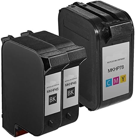 AOODOO Remanufactured Ink Cartridge Replacement For HP 45 78 2 Black 1 Tri Color 3 Pack