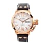 TW Steel Unisex Quartz Watch with White Dial Analogue Display and Brown Leather Strap CE1017