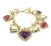Betsey Johnson Jewelry Polka Dot Heart Charm Toggle Bracelet
