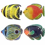 4 Fish Tropical Haitian Metal Art Home Garden Room Yard Decor ~ Breeze On In Sales