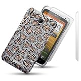 HTC ONE X LEOPARD SPOTTED DIAMANTE DISCO BLING BACK COVER WITH 2 SCREEN PROTECTORS BY CELLAPOD CASESby CELLAPOD