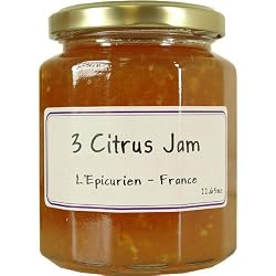 3 Citrus Orange, Grapefruit, Lemon Jam - L'Epicurien - 11.6 oz jar