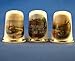 Porcelain China Collectable Thimbles - Set of Three Harbour Scenes
