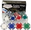 100 11.5 gram Diamond Suited Poker Chips in PVC Case w/Lid & Las Vegas Gift Box, Choose from 4 designs