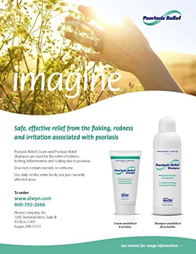 Psoriasis Relief Shampoo by Alwyn Company Medicated Treatment for Symptoms Associated with Psoriasis such as Itching Flaking Scaling and Red Sore Irritated Skin - 20 ounce