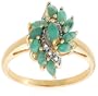 Yellow Gold Plated Sterling Silver Emerald with Diamond-Accent Spiral Ring, Size 8