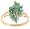 Yellow Gold Overlay Sterling Silver Emerald w/ Diamond Accent Spiral Ring, Size 5