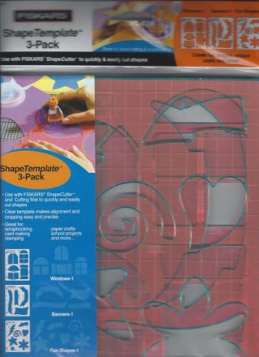 FISKARS SHAPE TEMPLATE 3-PACK FOR SHAPECUTTER (WINDOWS-1, BANNERS-1 & FUN SHAPES-1)