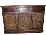 Antique Tribal Carving Sideboard Chest with Drawers India Furniture 59x39x20
