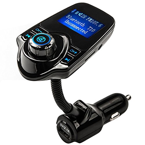 Paragala In-Car Wireless Bluetooth FM Transmitter Music Adapter Radio  Handsfree Car Kit with Inch Display and USB Car Charger for iPhone,  Samsung