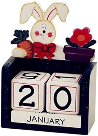 Bonici Pastoral Style Handmade Wooden Calendar as Christmas or Birthday Gift (1 Wood box + 4 Season Blocks + 3 Mouth Blocks + 2 Day Blocks)
