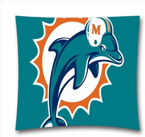 Art Sport Custom Pillows,NFL Team Pillows,Miami Dolphins Couch Pillows,Sofa Decor,Sport Fans Celebrations,Natural Cotton Linen Throw Pillows,Size 18x18Inches,