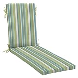 Outdoor Patio Green/Blue Striped Chaise Cushion