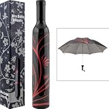 NEW Trademark HomeT Wine Bottle Umbrella - Black & Red (New Products)