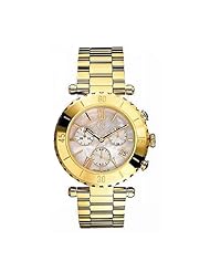 Guess Collection Diver Chic I37000L1S 38 Gold Steel Bracelet & Case Anti-Reflective Sapphire Womens Quartz Watch