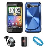 Blue Metallic Cosmo Wave Design Protective Snap-On Case Cover for HTC Droid ....