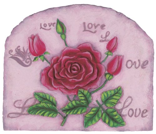 YARD ART PLAQUE I LOVE YOU ROSES GARDEN