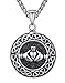 Men's Stainless Steel Celtic Knot Claddagh Friendship Endless Love Pendant Necklace, 24
