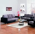 2 PCs Contemporary Black and Grey Sofa and Loveseat Set