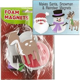 Christmas Foam Magnets Craft Kit - Santa, Snowman, Reindeer (set of 3)