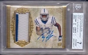 T. Y. Hilton 2012 Topps Five Star Rookie Autographed Patch Gold #174 Bgs 7/au 9 - NFL Slabbed Autographed Cards